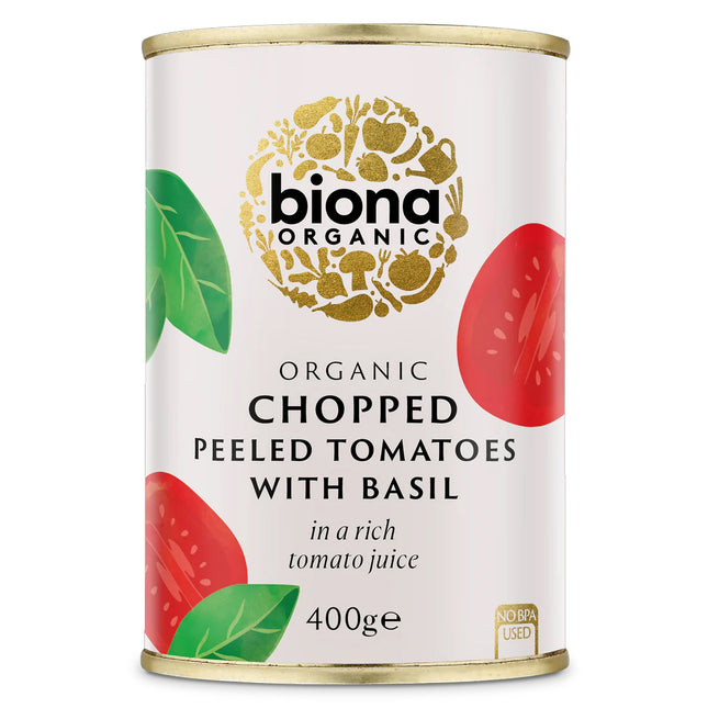 Biona Organic Chopped Tomatoes With Fresh Basil 400g