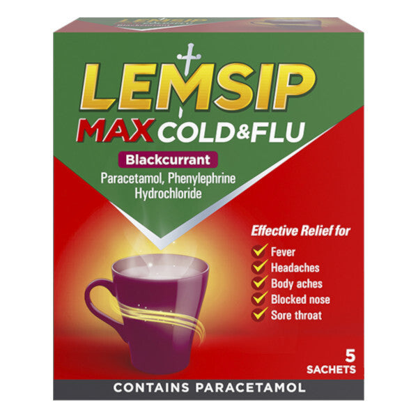 Lemsip Max Blackcurrant Hot Drink 5s